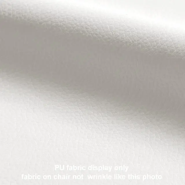 Alt view image 7 of 7 - Duhome Modern Home Office ChairCute White Desk Chair with Gold Base, PU Leather Task Chair Computer Chair Rolling Chair with Wheels, Armless Vanity Chair for Teens