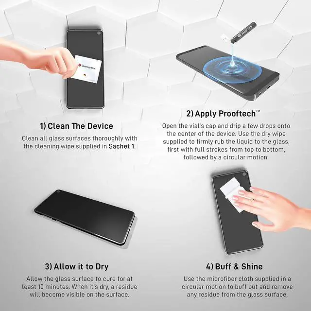 Alt view image 4 of 6 - ProofTech Liquid Glass Screen Protector for All Smartphones Tablets and Watches Wipe On Nano Protection for Up To 4 Devices - Bottle