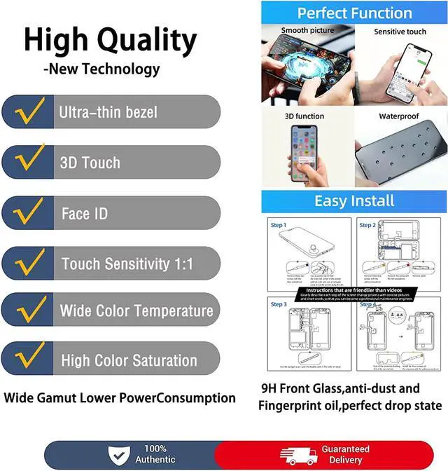 Alt view image 4 of 7 - for iPhone XR LCD Screen Replacement 6.1 inch(Model A1984, A2105, A2106, A2108) Display digitizer Assembly Touch Screen,with Frame Assembly Repair Tool