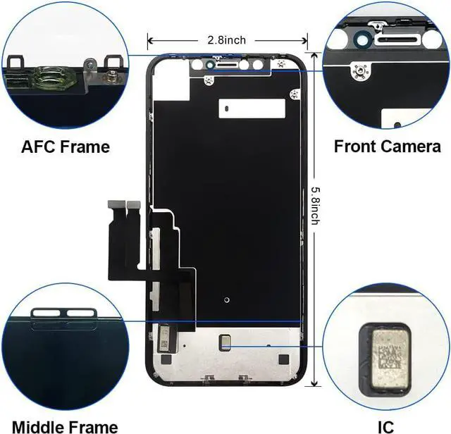 Alt view image 5 of 7 - for iPhone XR LCD Screen Replacement 6.1 inch(Model A1984, A2105, A2106, A2108) Display digitizer Assembly Touch Screen,with Frame Assembly Repair Tool
