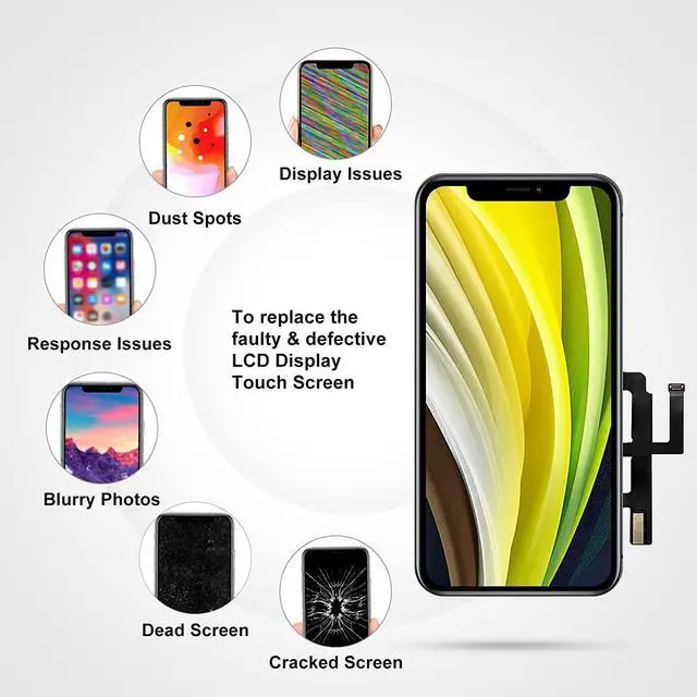Alt view image 4 of 6 - Screen Replacement for iPhone 11 LCD Retina 6.1' FHD Display COF Touch Screen Digitizer with Repair Tool Kits, Waterproof Tape, Screen Protector(for Model A2111, A2223, A2221)
