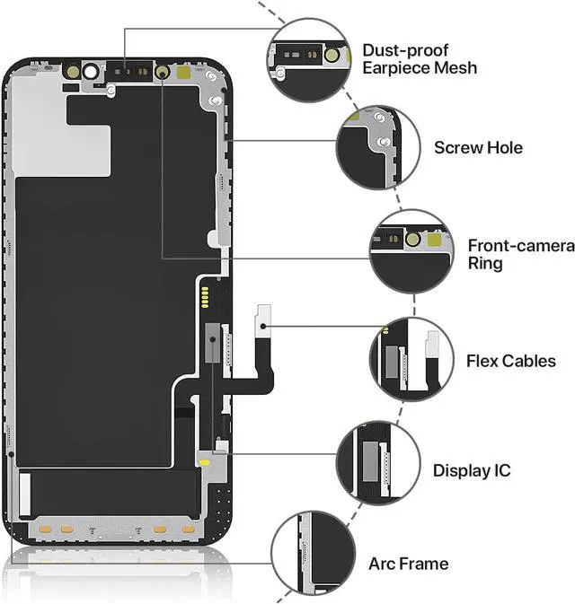 Alt view image 5 of 7 - for iPhone 12/12 PRO Screen Replacement Kit - Full HD LCD 6.1' Display and 3D Touch Digitizer Assembly with Repair Tools Compatibility A2172, A2402, A2404 A2403, A2341, A2406, A2408, A2407