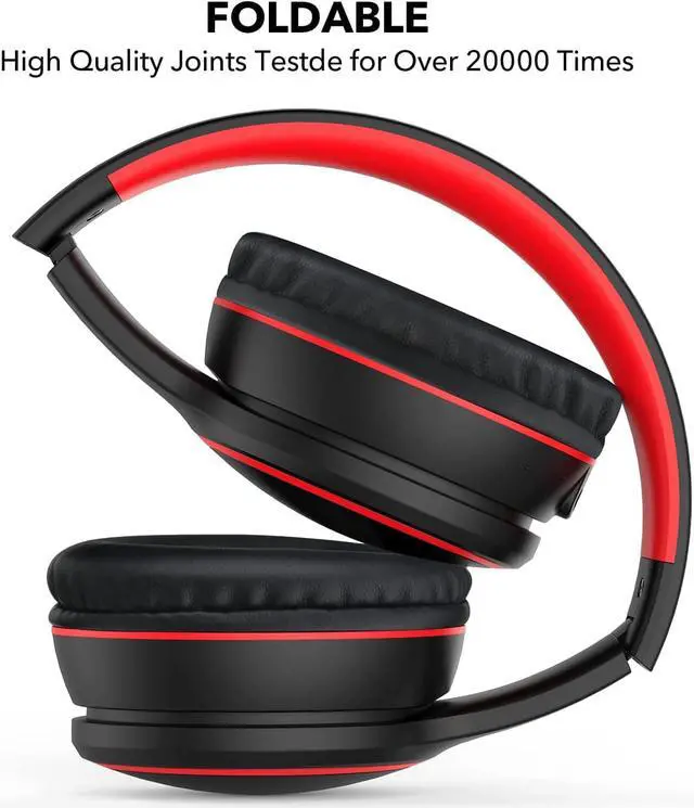 Alt view image 2 of 7 - RORSOU B10 Bluetooth Headphones Over Ear, Lightweight Folding Stereo Bass Wireless Headset with Mic, 50H Playtime, Volume Control, Bluetooth 5.3 Headphones for iPad/Travel/Tablet/PC (Black)