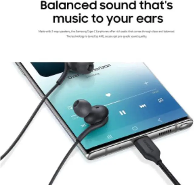 Alt view image 4 of 7 - 2025 New in-Ear Earbuds Stereo Headphones for  Galaxy Z Fold6 S24 S23 S22 S21 S20 Note 10 10 with Microphone and Volume Remote Type-C Connector-Black