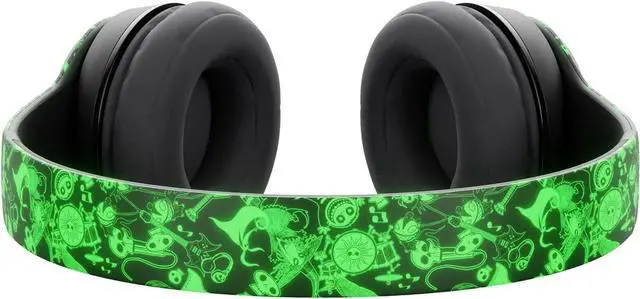 Alt view image 5 of 7 - Disney Nightmare Before Christmas Glow in The Dark Bluetooth Headphones Over Ear, Wireless and Wired Foldable Headset Built-in Microphone - Tim Burton Jack Skellington & Sally - Adults Kids