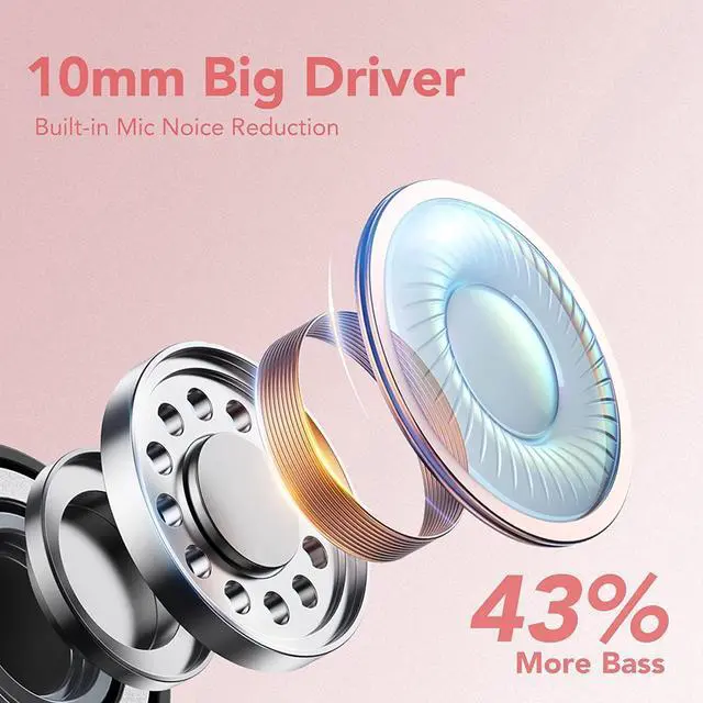 Alt view image 4 of 7 - KT1 Ear Buds Wireless Earbuds V5.3, 120H Playtime, Bluetooth Earbuds for Small Ear, IPX7 Waterproof Running Headphones, Deep Bass, Over Ear Sport Earbuds Wireless Bluetooth Earphones for Android iOS