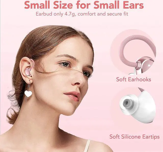 Alt view image 5 of 7 - KT1 Ear Buds Wireless Earbuds V5.3, 120H Playtime, Bluetooth Earbuds for Small Ear, IPX7 Waterproof Running Headphones, Deep Bass, Over Ear Sport Earbuds Wireless Bluetooth Earphones for Android iOS