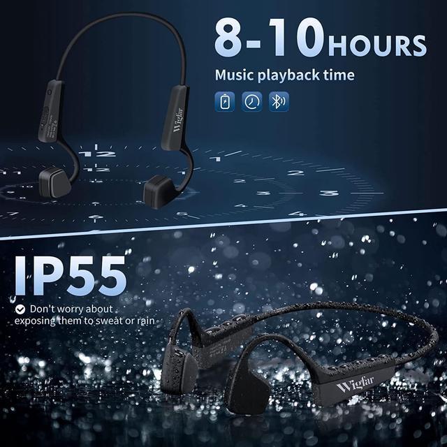 Alt view image 4 of 6 - Bone Conduction Headphones Premium Open-Ear Wireless Bluetooth Sport Headphones with Microphones, Sweatproof Waterproof Wireless Earphones for Running, Gym, Hiking, Cycling