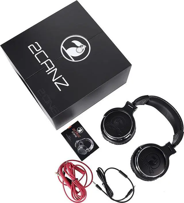 Alt view image 6 of 7 - 2CANZ Over-Ear Professional Wired DJ Headphones - 50mm Neodymium Drivers, Closed Back, Plush Comfrasoft Ear Cushions, 8-Way Adjustable Earpads, Foldable, and Joint Listening