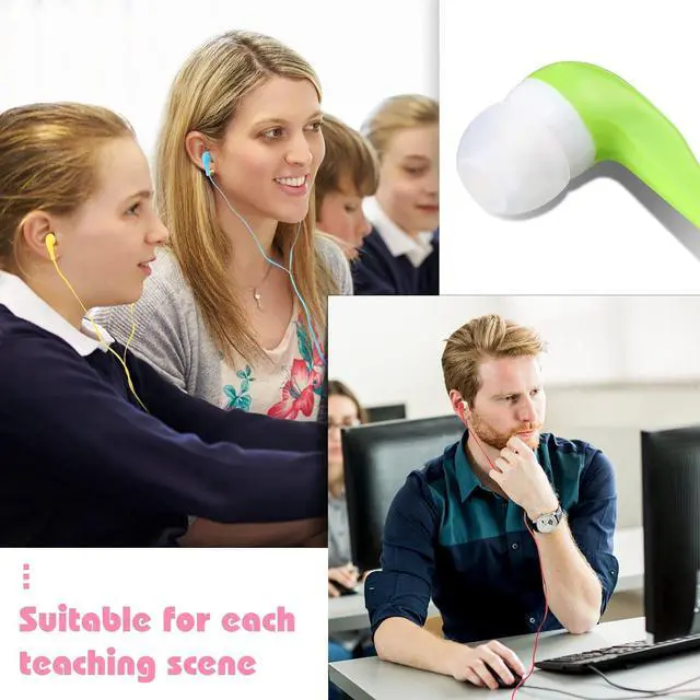 Alt view image 6 of 7 - Kigeli Students Earbuds Bulk 100 Pack Earphones in-Ear Headphones for Classroom School Libraries Students Teens Compatible with Most 3.5 mm Interface(Multicolor)