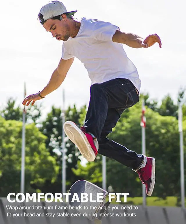 Alt view image 6 of 6 - MONODEAL Bone Conduction Headphones Bluetooth Open Ear Headphones Wireless IPX5 Waterproof Headset with Microphone Sport Headphones Long Battery Life Earphones for Runners Fitness Cycling