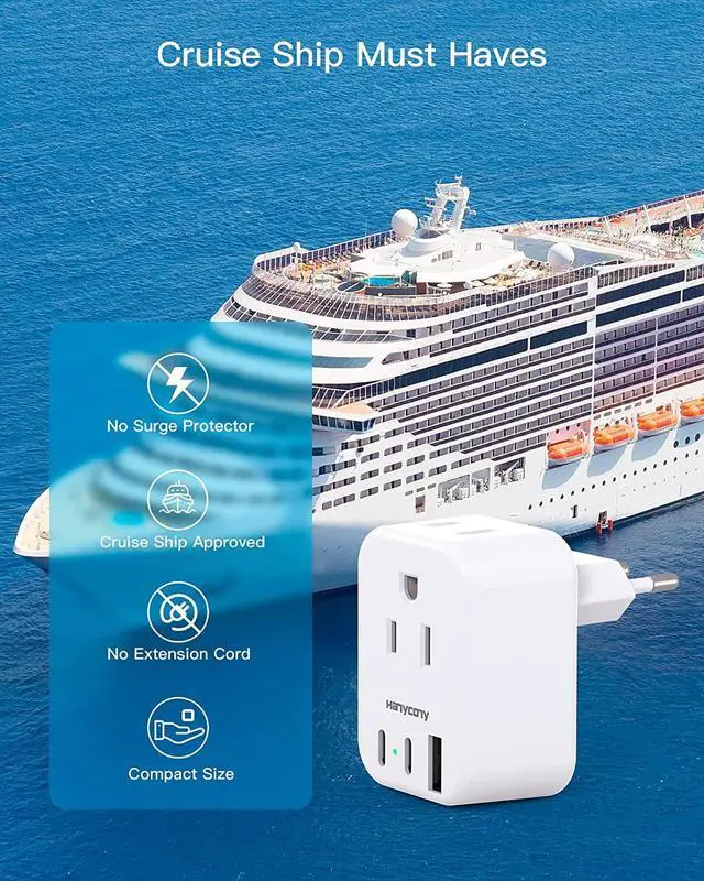 Alt view image 5 of 7 - European Travel Plug Adapter for International, Italy Spain Power Adapter, 2 Outlets 2 USB C Ports, Type C Adapter Travel Cruise Essentials for Amercian US to Most Europe France Germany EU, 2 Pack