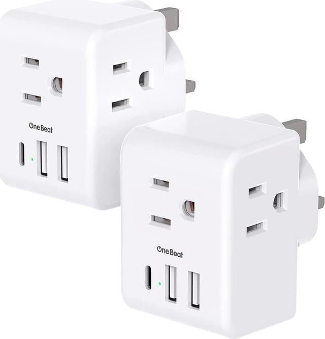 2 Pack UK Travel Adapter for Type G Plug - Works with Electrical Outlets in  United Kingdom, Hong Kong, Ireland, Great Britain, Scotland, England