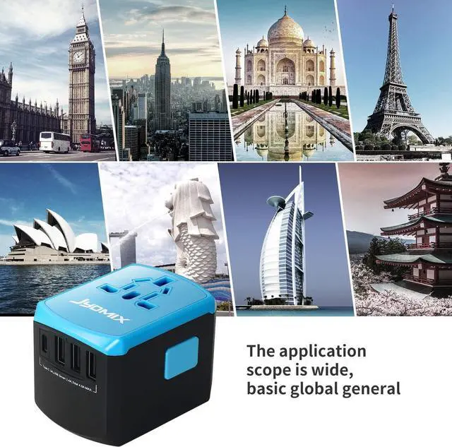 Alt view image 3 of 7 - All in One Universal USB Travel Power Adapter with 3 USB Port and Type-C International Wall Charger Worldwide AC Power Plug 8 Pin AC Socket for Multi-Nation Travel UK, EU, AU, Asia