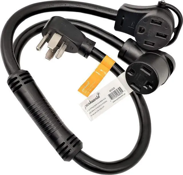 Alt view image 4 of 4 - Parkworld 60325 Dryer Splitter to EV, NEMA 14-30 Male Plug to 14-30  RV/EV 14-50 Female Receptacle, Dryer 4-Prong 30 AMP Y Adapter Cord (3FT)