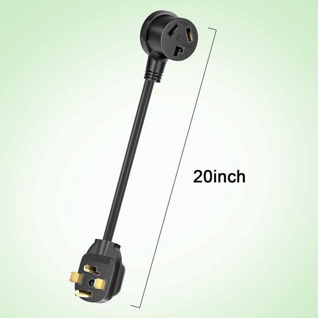Alt view image 7 of 7 - Dryer Outlet Adapter, Dryer Plug Cord Nema 14-30P Male to 10-30R Female, 3 Prong to 4 Prong Dryer Plug Converter