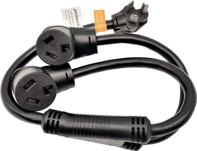 Main image of Parkworld 886580 Dryer Splitter, 240V Splitter NEMA 10-30P Male Plug to (2) 10-30R Female Receptacle, Dryer 3-Prong 30 AMP 10-30 Y Adapter Cord (3 feet)