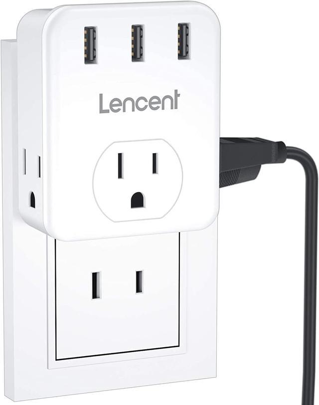 3 Prong to 2 Prong Adapter, LENCENT 3 Outlets Extender with 3 USB Ports,  Wall Charger, Multi Plug Extender Splitter, Travel Power Adaptor for US to  Japan Philippines-Type A, Cruise Ship Approved 