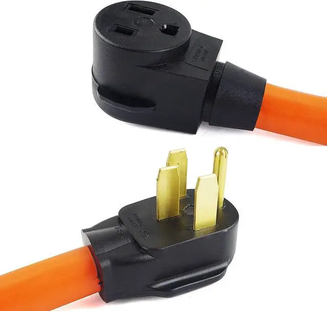 Alt view image 5 of 5 - 1.5FT NEMA 14-50P to 6-50R Welder Adapter Cord, Heavy Duty 50Amp 250V SJTW 6AWG*3C Generator or RV Converter, The Cable UL Certification,Orange