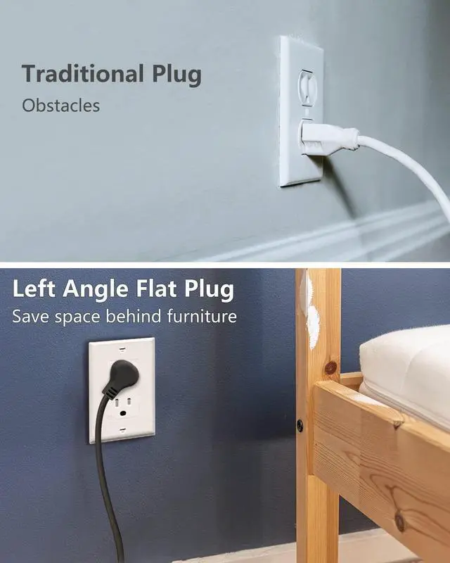 Alt view image 4 of 7 - Baykul Cube Power Strip 5 FT, Flat Plug Extension Cord Black, 3 USB, | USB-A, Compact Cube, Travel Friendly, Fire-Resistant Shell, Overload Protection, 1250W, Smart IC Charging,