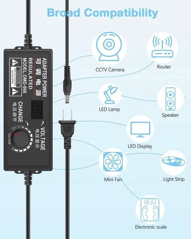 Alt view image 2 of 6 - Aclorol Universal Power Supply 4V-24V 5A 120W Adjustable AC/DC Power Adapter 100-240V AC to DC 24V 19V 12V 5V 9V 6V 5A 4A Mulit-Voltage Variable Switching Converter with Polarity Converter & 14 Tips