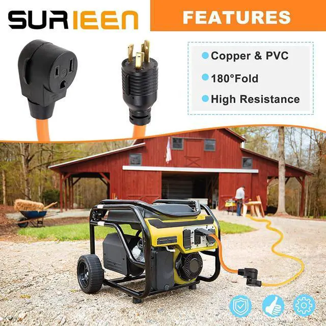 Alt view image 6 of 7 - NEMA L6-30P to 6-50R Generator to Welder Adapter Plug 1.5FT | 30Amp to 50Amp Generator Welder Adapter STW 10AWG/3C 250V