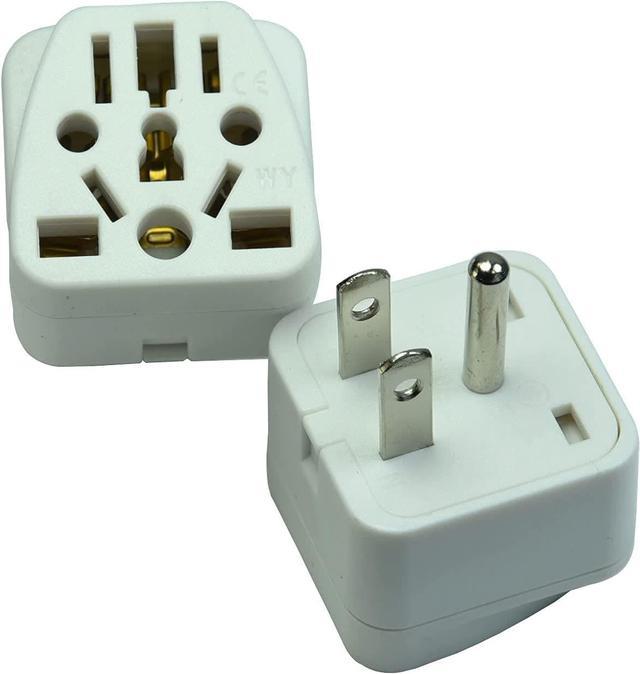 Europe to US Plug Adapter EU/UK/AU/in/CN/JP/Asia/Italy/Brazil to USA (Type  A & B) American Travel Adapter and Converter, Wall Outlet Power Charger  Converter (White) 