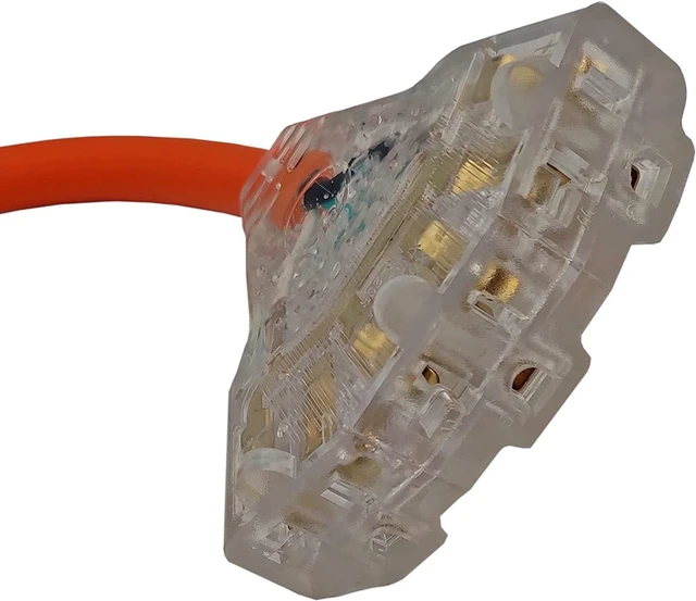 Alt view image 5 of 6 - FC-6552T3A Welder Plug Adapter Cord, Male NEMA 6-50P 50A to Female NEMA 5-20R (or 5-15R) Household Tri Outlet, 125V, 3750W, Orange