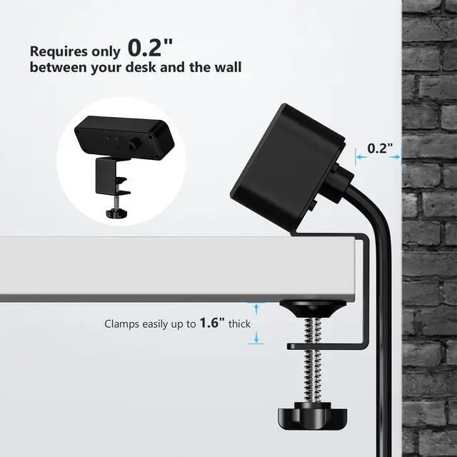 Alt view image 4 of 7 - Desk Power Strip JSVER Desktop Charging Clamp, Desk Mount USB Charging Power Station, Desk Multi-Outlets, 3 AC Outlets 6.5 ft Extension Cord Desk Clamp Power Strip for Home Office Workshop (Black)