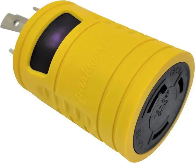 Alt view image 2 of 5 - Parkworld 884913 30 AMP Generator Adapter 4-Prong Locking L14-30P Plug to 3-Prong Locking L5-30R Receptacle Output 125 Volt