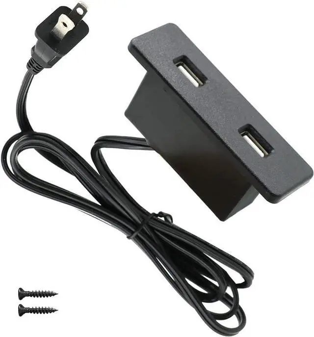 Main image of Powered USB Hub Socket Recessed USB Power Strip Outlet with Power Supply 2 USB Ports 2.1A Mounted into Bed Desk Table Sofa