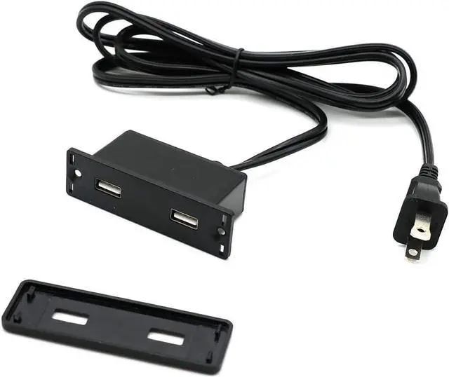 Alt view image 3 of 6 - Powered USB Hub Socket Recessed USB Power Strip Outlet with Power Supply 2 USB Ports 2.1A Mounted into Bed Desk Table Sofa