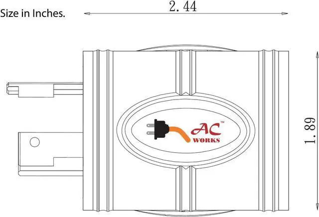 Alt view image 5 of 7 - AC WORKS NEMA L6-30P 30Amp 250Volt Locking Plug to NEMA 6-15/20R 15/20Amp 250Volt Female Connector Adapter (Orange)