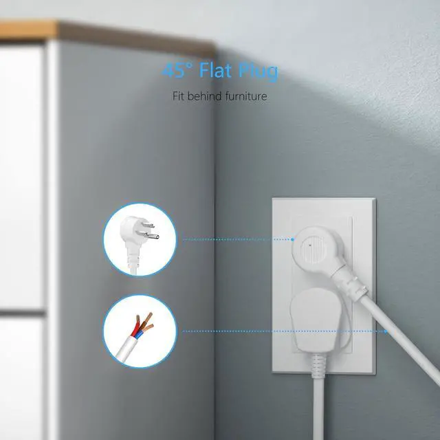Alt view image 6 of 7 - BESTEK Power Strip with USB, Vertical Cube Mountable Power Outlet Extender with 3 Outlets, 3 USB & 1 USB-C PD20W Ports, 5 Feet Extension Cord Flat Plug and Detachable Base for Easy Mounting