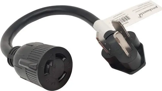 Main image of Parkworld 885439 Adapter Cord Dryer 3-Prong Male NEMA 10-30P to L6-30R Locking Female, 30A, 250V, 1.5FT (1.5 Feet)