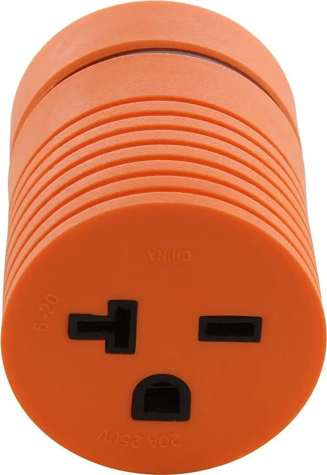 Alt view image 4 of 7 - AC WORKS NEMA L6-30P 30Amp 250Volt Locking Plug to NEMA 6-15/20R 15/20Amp 250Volt Female Connector Adapter (Orange)