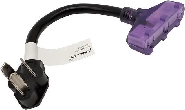 Alt view image 4 of 4 - Parkworld 61469 Dryer Adapter Cord, 220V/250V to 110V/125V Power Converter, Dryer 3-Prong 10-30P Male to (3) 5-15R Female Household Tri Outlet with Lighted, Output 125V, 14 inch