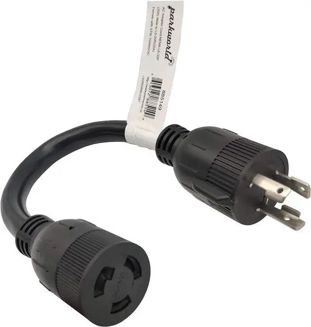 Main image of Parkworld 885149 Adapter Cord 30 AMP Twist Lock L6-30 Plug Male to Locking 20 Amp L6-20 Receptacle Female