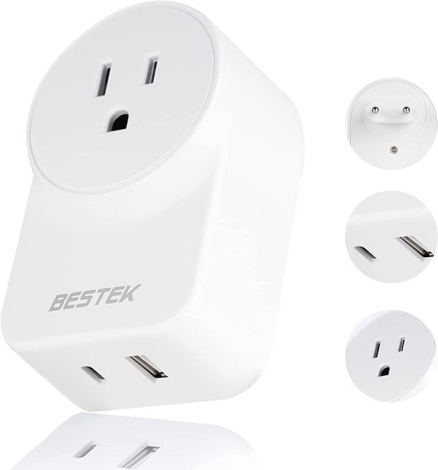  【2-Pack】 European Travel Plug Adapter, International Power Plug  Adapter with 3 Outlets 3 USB Charging Ports(2 USB C), Type C Plug Adapter  Travel Essentials to Most Europe Spain Italy France Germany 