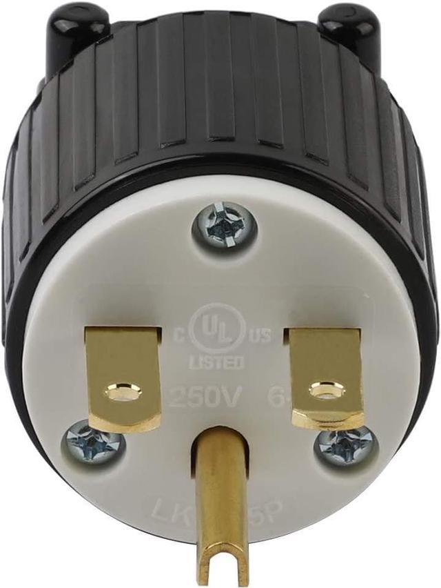 USA 3-Prong Male AC Plug, UL Nema 6-15P 3 Pole Straight DIY Rewirable AC  Plug, 15A 250V USA 3Pin AC Connector, Nema 6-15P Male US 3Pole AC Power  Plug,