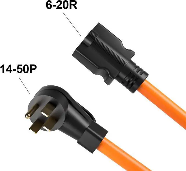 Alt view image 4 of 7 - HENGYI NEMA 14-50P to 6-20R Welder Adapter Cord, Heavy Duty STW 10AWG, 4- Prong 250V to 20A 6-20 Adapter, 14-50 to 6-20R EV Dryer Adapter,250V,50AMP to 20AMP,1.5FT