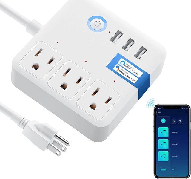 Smart Plug Power Strip, WISEBOT USB Surge Protector with 3