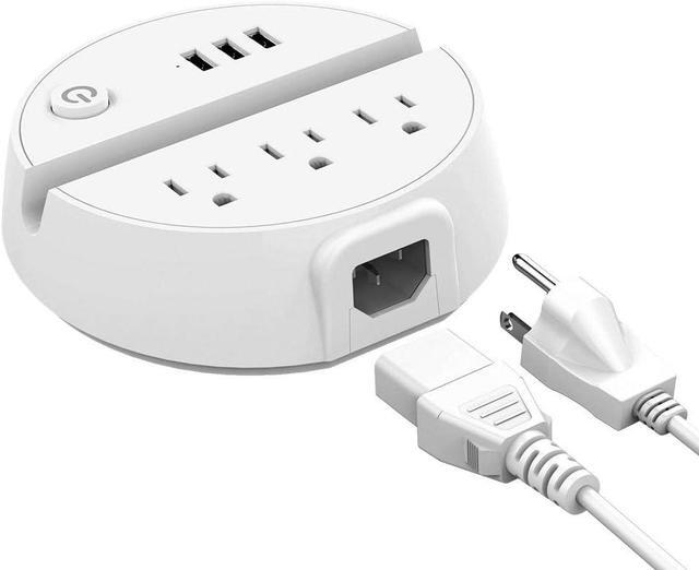 NTONPOWER Pink Power Strip With 7 Outlets - 5ft Flat Cord, 3 AC & 4 USB Ports (2 USB-C), Wall Mount For Bedroom, Desk, Dorm Room