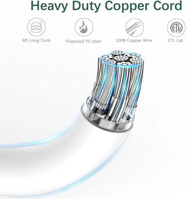 Alt view image 6 of 7 - Power Strip Surge Protector 23 in 1, 6ft Extension Cord with 3 USB Ports Smart 3.1A, Multiple Outlet Adapter 20 Outlets, Outlet Extender Cord Organizer for Office, College, Apartment, Gaming Stuff