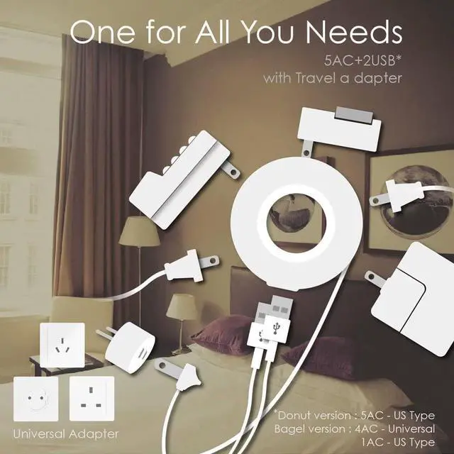 Alt view image 3 of 5 - MOGICS Donut Power Strip-Black