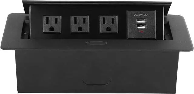 Alt view image 2 of 5 - WEBANG Desktop Pop Up Socket with 3 Outlets & 2 USB Ports (Connection Box Desktop Pop Up Outlet)