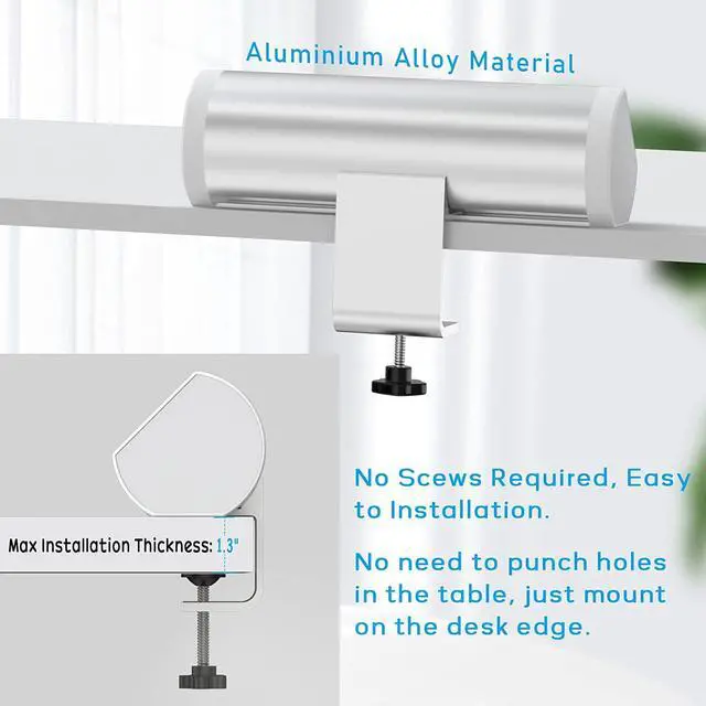 Alt view image 3 of 7 - Desk Power Strip with USB C, Haylink Aluminum Alloy Desk Clamp Power Strip with 3 AC Outlets, Desk Mounted Power Strip Connect 9.84FT Extension Cord