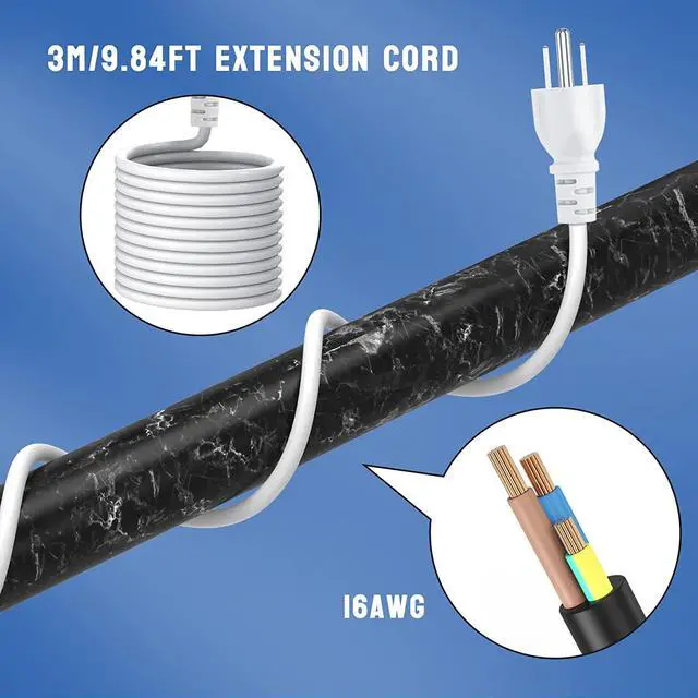 Alt view image 5 of 7 - Desk Power Strip with USB C, Haylink Aluminum Alloy Desk Clamp Power Strip with 3 AC Outlets, Desk Mounted Power Strip Connect 9.84FT Extension Cord