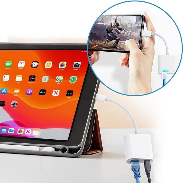 Alt view image 5 of 7 - Lightning to Ethernet Adapter with Charging for iPhone/iPad [Apple MFi Certified] 2 in 1 RJ45 Ethernet High Speed iPhone LAN Network Adapter Support 100 Mbps Ethernet Network