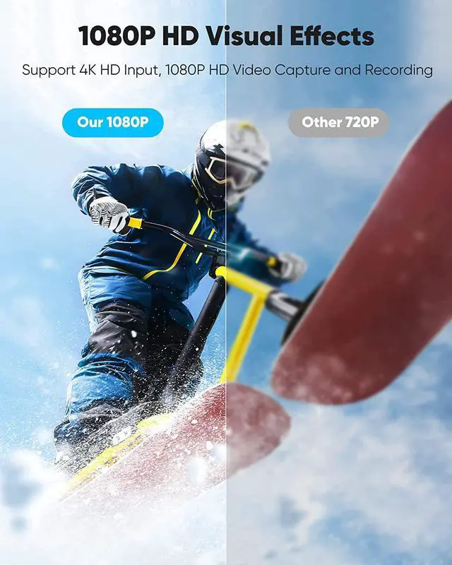 Alt view image 7 of 7 - 4K HDMI Video Capture Card, Highwings Cam Link HDMI to USB C/3.0 Video Record Capture Device 1080p 60FPS Audio Game Capture Adapter for Streaming Recording Teaching Gaming Switch PS5/4 Xbox 3DS OBS PC